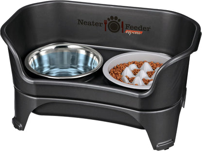 Neater Feeder Express Mess Proof Dog Bowls Elevated for Small Breeds under 15 Lb, Made in USA, No Spill Raised Dog Food Bowl Stand, Stainless Steel Food and Water Bowl Set, Feeding Station, Cappuccino20