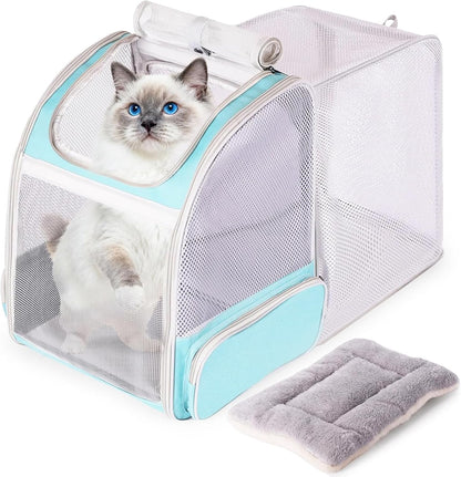 Expandable Pink Cat Backpack Carrier, Fit up to 12 Lbs, Space Capsule Clear Bubble Window Pet Carrier Backpack for Kitten Bunny Rabbit and Small Puppy6
