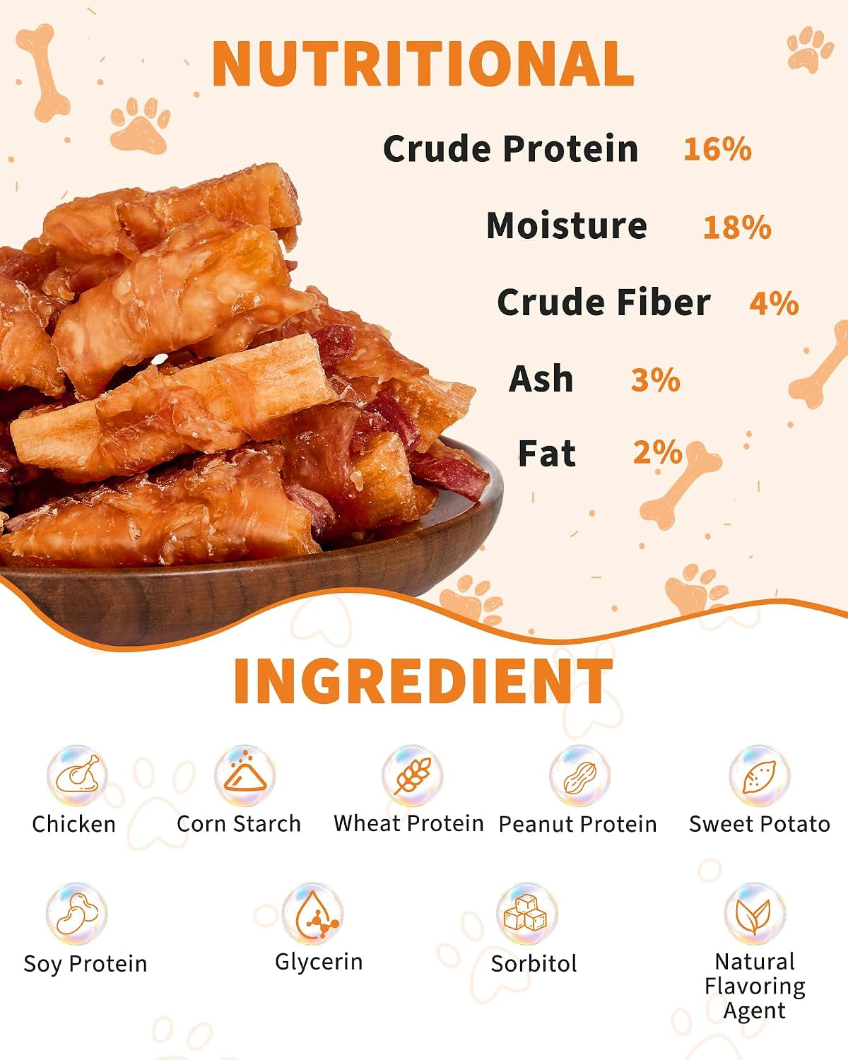 chicken-jerky-sweet-potato-dog-treats-healthy-training-chew-snacks-12-5-oz-1-pack-chicken-wrapped-sweet-potato-veggie-stick-for-small-medium-large-dog-low-fat-pet-healthy-long-lasting-chewy-dog-treats
