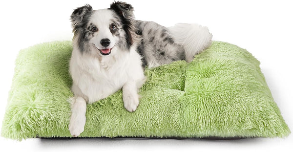 EHEYCIGA Fluffy Dog Crate Bed for Extra Large Dogs, Plush Faux Fur Pad, Calming anti Anxiety XL Bed for Crate, Washable Soft Warm Dog Mat with Non-Slip Bottom, Grey14