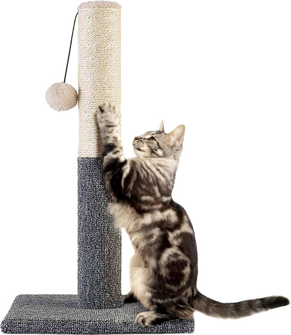 Pawbee 20" Cat Scratching Post with Hanging Ball, Modern Sisal Rope Pole, Scratcher Tower for Indoor Kitten1