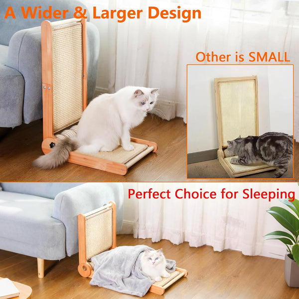 Cat Scratcher, 23.6 Inch L Shape Foldable Cat Scratching Post Pads Wall and Couch Mounted, Easy Install Cat Scratching Woodboard Toy for Indoor Cats, Large Size3