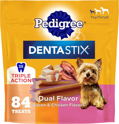 Pedigree Dentastix Small & Toy Breed Dog Dental Treats, Fresh, 102 Count | Triple Action Dental Care, Reduces Tartar, Cleans Teeth, Freshens Breath, for Dogs 7-22 Lbs, No Added Sugar/Fillers22