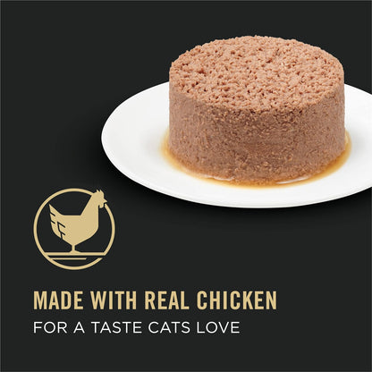 Purina Pro Plan High Protein Senior Wet Cat Food Pate, SENIOR 11+ Chicken & Beef Entree - (Pack of 24) 3 Oz. Pull-Top Cans2