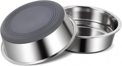 Dog Bowls Durable Non-Slip Stainless Steel Dog Bowls 2-Pack Holds 3 Cups | Basic Bowls for Dogs with Rubber Base for Dry Food, Wet Food and Water10