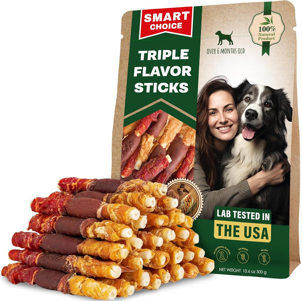 Beloved Pets Dog Treats & Rawhide Bones Wrapped Chicken and Duck - Pet Chews Sticks for Large, Medium & Small Breeds - Long Lasting Chewers Snacks – Puppy Treats1