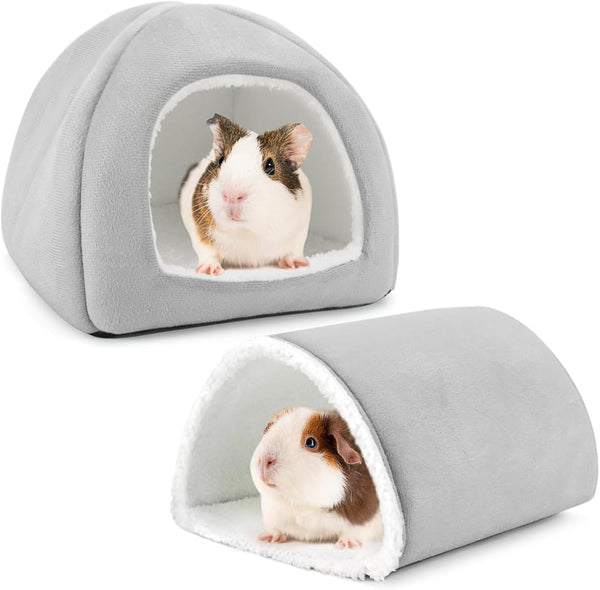 Guinea Pig Hideout with Tunnel, Washable Fleece House Bed | Chinchilla Hideaway, Enrichment Toys, and Cage Accessories for Ferret Hedgehog Small Animal8