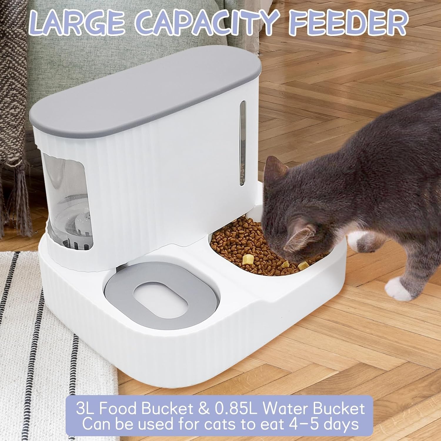 kathson-automatic-2-in-1-cat-feeder-and-water-dispenser-gravity-feed-pet-feeder-for-indoor-outdoor-cats-grey