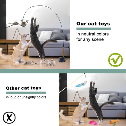 7-In-1 Kitten Toys for Indoor Cats with Washable Adhesive Suction Cup, Hanging Interactive Cat Toys, Silvervine Stick and Sisal Chew Rope Catnip Teething Toy for Bored Kitten9