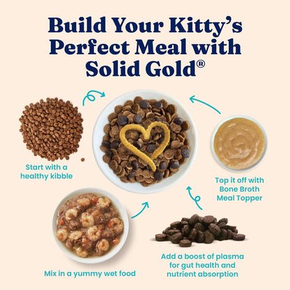 Solid Gold Nutrientboost™ Cat Food Toppers for Cats - High Protein Meal Topper & Crunchy Cat Treats for Indoor Cats W/Vitamins, Minerals & Amino Acids for Gut Health & Immune Support - All Ages - 1Lb8