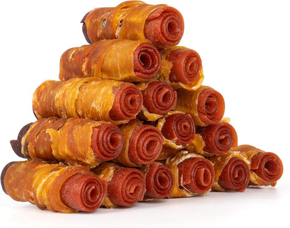 MON2SUN Dog Treats, 3 Inch Rawhide-Free Chicken, Duck & Beef Rolls,21.16 Oz | Easy-To-Digest Texture, Suitable for Small Dogs, Daily Reward Use, Made with Real Meat1