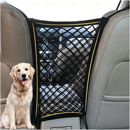 DYKESON Dog Car Net Barrier Pet Barrier with Car Mesh Organizer for Dog & Child, Safety Divider with Upgraded Storage Pouch, Easy Install for Cars & Suvs1