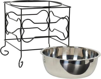 YML Wrought Iron Stand with Stainless Steel Dog Bowl, Large3