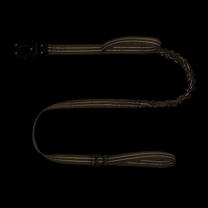 ICEFANG Tactical Dog Leash with Quick-Release Metal Clasp,Bungee-Dog Lead | with 2 Control Handles,Hands Free D-Ring ,Reflective ,4Ft Length for Medium Large Dogs, Brown6