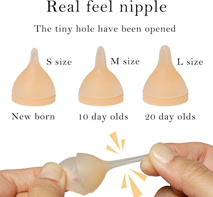 Doggiema Kittens Feeder Bottle,Silicone Feeding Nipple and Syringes | Angled Bottle Suitable for Kitten Feeding,Bottle Ventilation System,Three Types of Nipple Can Cover Kitten'S Different Ages3