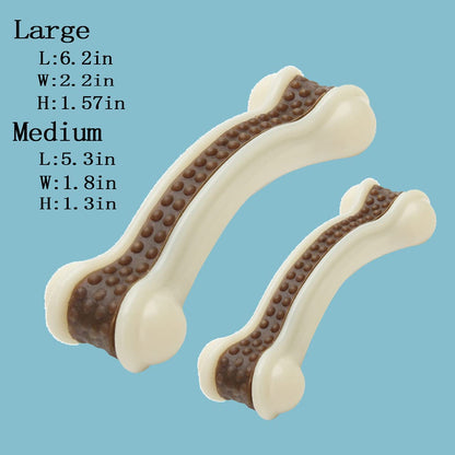 Dog Chew Toys for Aggressive Chewers Large Breed,2 Pack Beef Flavor Indestructible Dog Teething Chew Toys Bones for Large/Medium/Small Puppies,Pet Toy with Nylon3