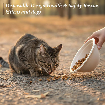 SHENLIU 200 Pcs Disposable Pet Bowls Bulk 8 Oz, Disposable Dogs Cat Food Travel Bowls Paper Puppy Cat Food Dish Safe Container for Outdoor Small Animal Feeding and Watering Supplies6