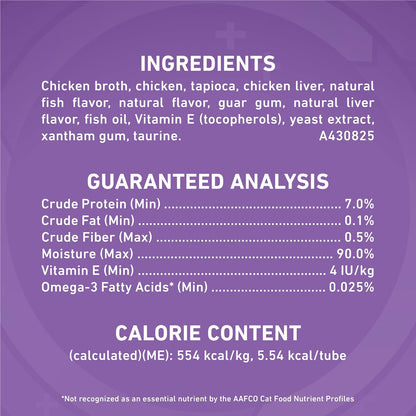 Purina ONE plus Immune Support Purees with Real Chicken Lickable Cat Treats - 1.4 Oz (Pack of 4)5