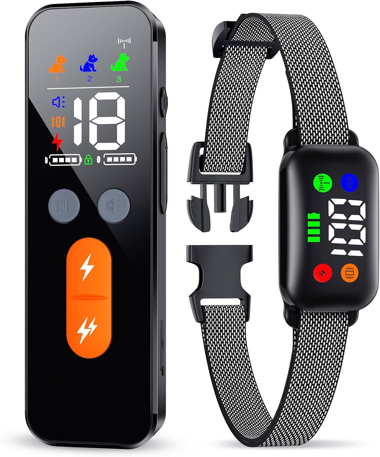 dog-shock-collar-with-remote-control-dog-training-collar-for-large-medium-dogs-40-120lbs-waterproof-shock-collar-for-dogs-with-beep-vibration-security-lock-solid-black