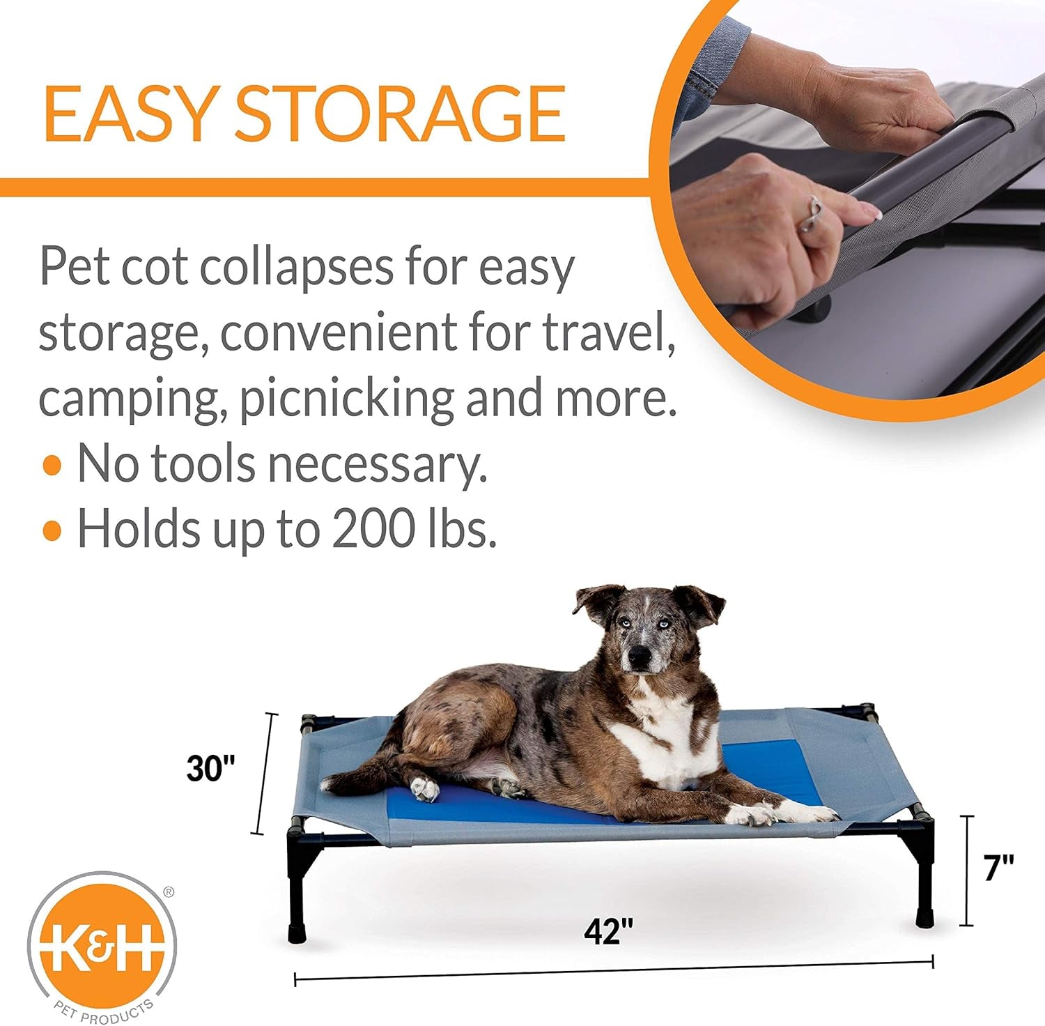 k-h-pet-products-coolin-pet-cot-outdoor-cooling-elevated-dog-cot-for-large-dogs-raised-bed-with-cool-core-center-portable-pet-platform-with-heavy-duty-metal-frame-large-gray-blue