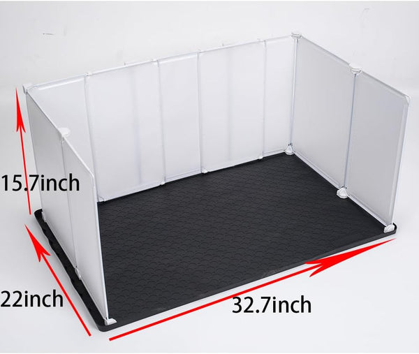 Litter Box Splash Guard, Litter Box Pee Shields for Dogs, Easy to Clean Indoor Dog Fence with Puppy Pee Pad Holder Tray Fits4