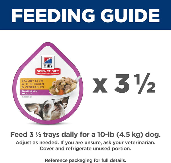 Hill'S Science Diet Adult 7+ Small & Mini Wet Dog Food | #1 Veterinarian Recommended, Chicken & Vegetables, 3.5 Oz. Trays, 12-Pack9