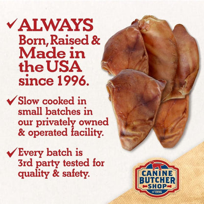 Pig Ears for Dogs, Always USA Made (30-Pack), All Natural, Sourced in USA Pig Ears, Digestible Pork Dog Chew Treat | Slow Cooked & Dried, for Aggressive Chewers, Supports Dental Health, Satisfies Natural Chewing Instinct, Made in the USA2