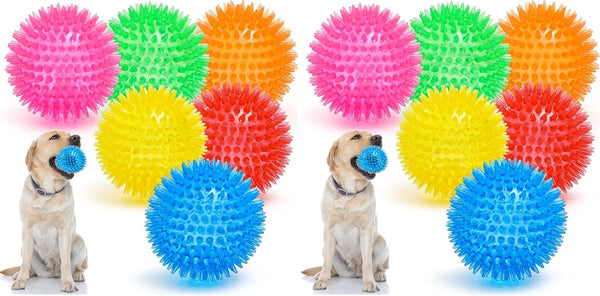 VITEVER 3.5” Squeaky Dog Toy Balls (6 Colors) Puppy Chew Toys for Teething, BPA Free Non-Toxic, Spikey Dog Balls for Medium, Large & Small Dogs, Durable Toys for Aggressive Chewers10