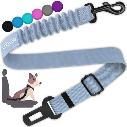 COOYOO Dog Seat Belt, Durability Retractable Dog Car Harness Adjustable Dog Seat Belt for Vehicle Nylon Pet Safety Seat Belts Heavy Duty & Elastic (1 Pack Black)14