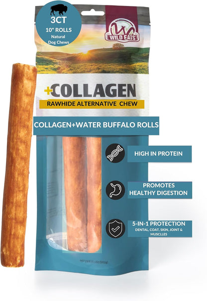 Wild Eats Real Duck Collagen Bully Sticks for Dogs, 25 Pack, Rawhide Free | No Hide Chew Treat Made without Grain, 5 Inch Size, High Protein, Satisfies Natural Gnawing Urges, Suits All Breeds30