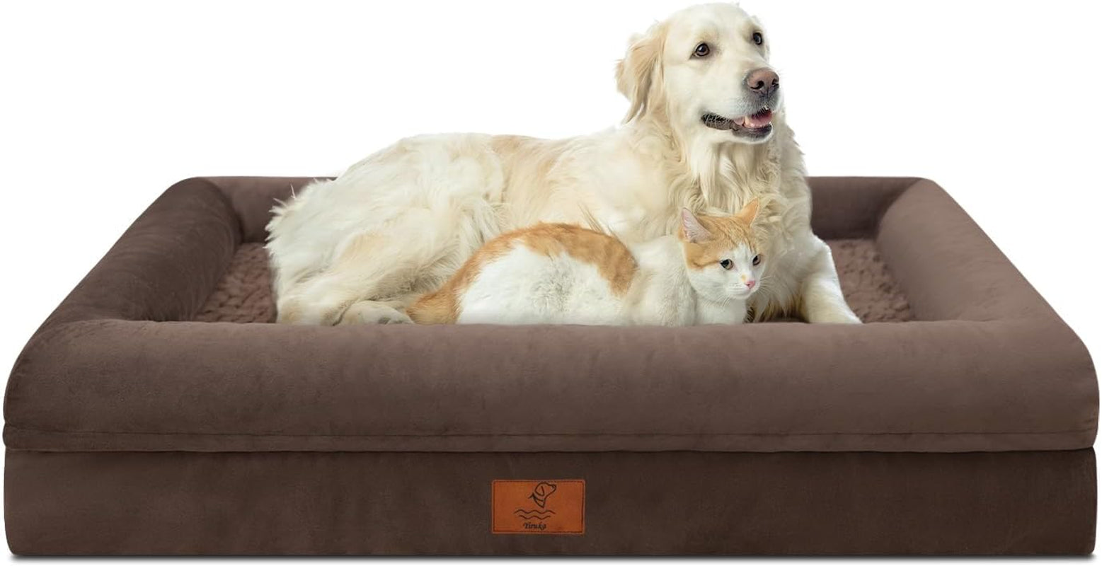 xl-orthopedic-waterprood-dog-bed-for-extra-large-size-dogs-360-degree-bolster-support-egg-crate-foam-waterproof-liner-non-slip-bottom-machine-washable-cover-45-x-35-inch
