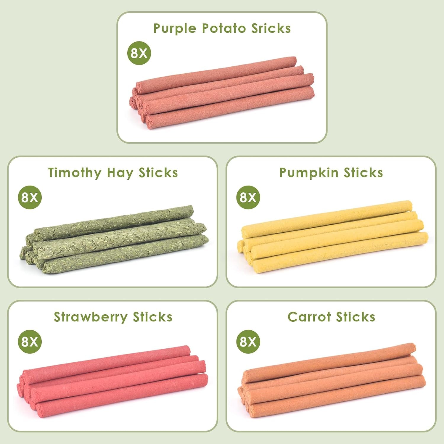 erkoon-40pcs-rabbit-timothy-hay-sticks-five-flavors-purplepotato-timothyhay-pumpkin-strawberry-carrot-suitable-guinea-pig-hamste-gerbil-chinchilla-treats-chew-toys-for-teeth-for-bunnies