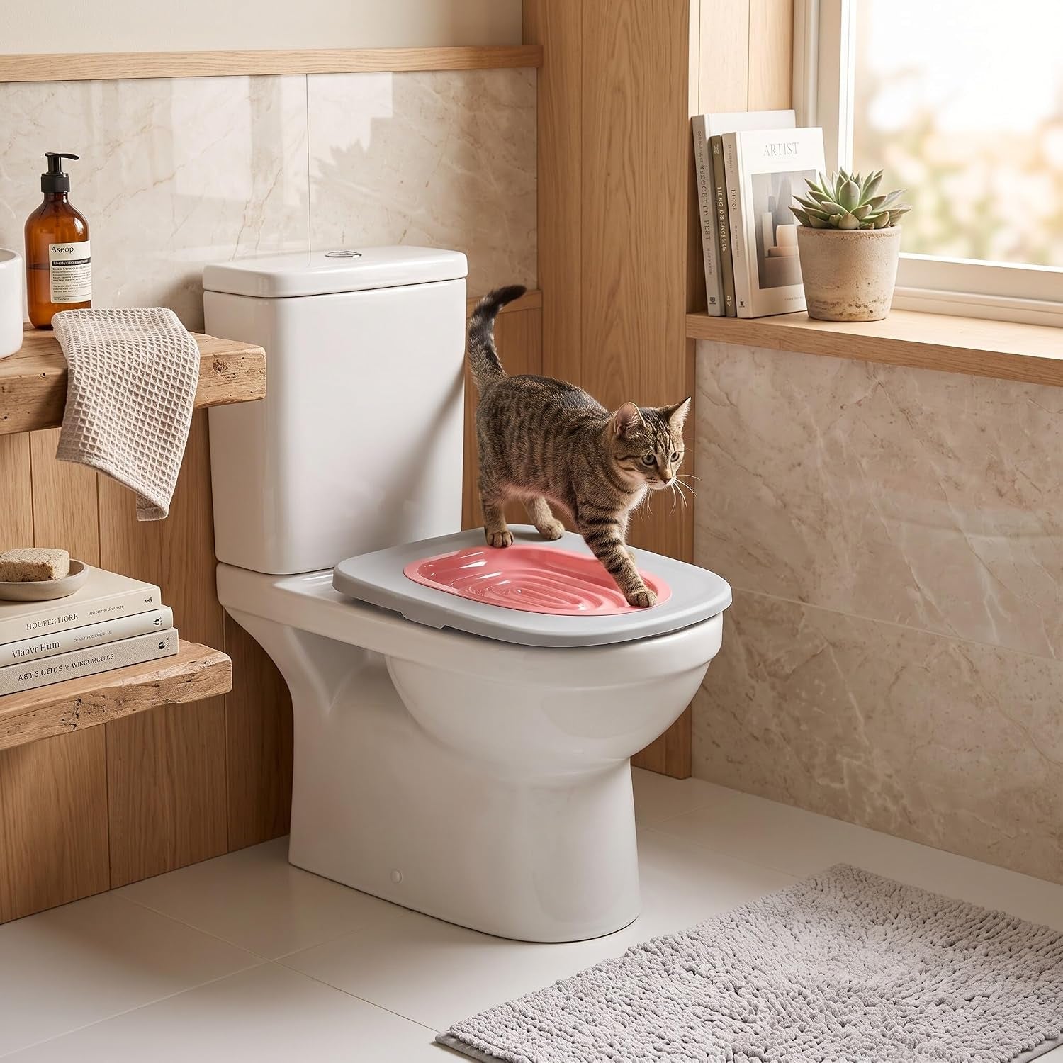 zerone-cat-toilet-training-kit-universal-removable-design-reusable-environmentally-friendly-cat-toilet-trainer-for-pet-cleaning-white-tray-1-pink-inner-support
