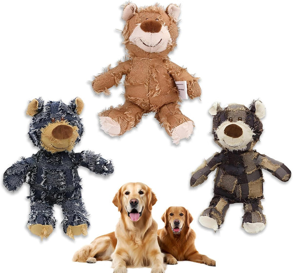 MAXBECK Dog Companion for Heavy Chewers- Indestructible Robust Bear Dog Toy, Resistant Squeaky Dog Toys for Heavy Chewers, Unbreakable Stuffed Plush Dog Toys for Aggressive Chewers (A-Navy)11