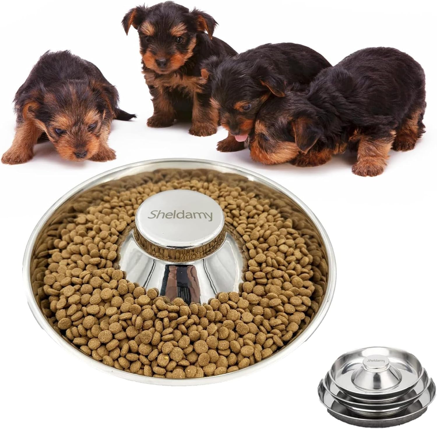 puppy-dog-bowl-stainless-steel-multiple-puppies-feeder-dogs-basic-food-and-water-bowls-weaning-dish-for-small-medium-and-large-dogs-pets