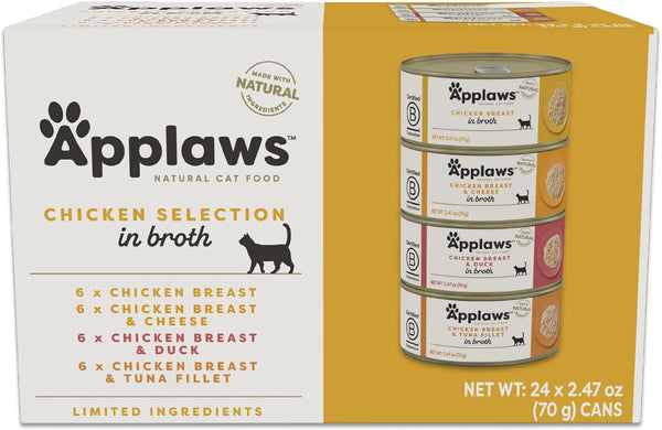Applaws Fish Variety in Broth Wet Cat Food, 3-Flavor 12-Pack 2.47 Oz Cans | 100% Natural, High Quality Ingredients, High Protein, No Artificial Additives, Limited Ingredients13