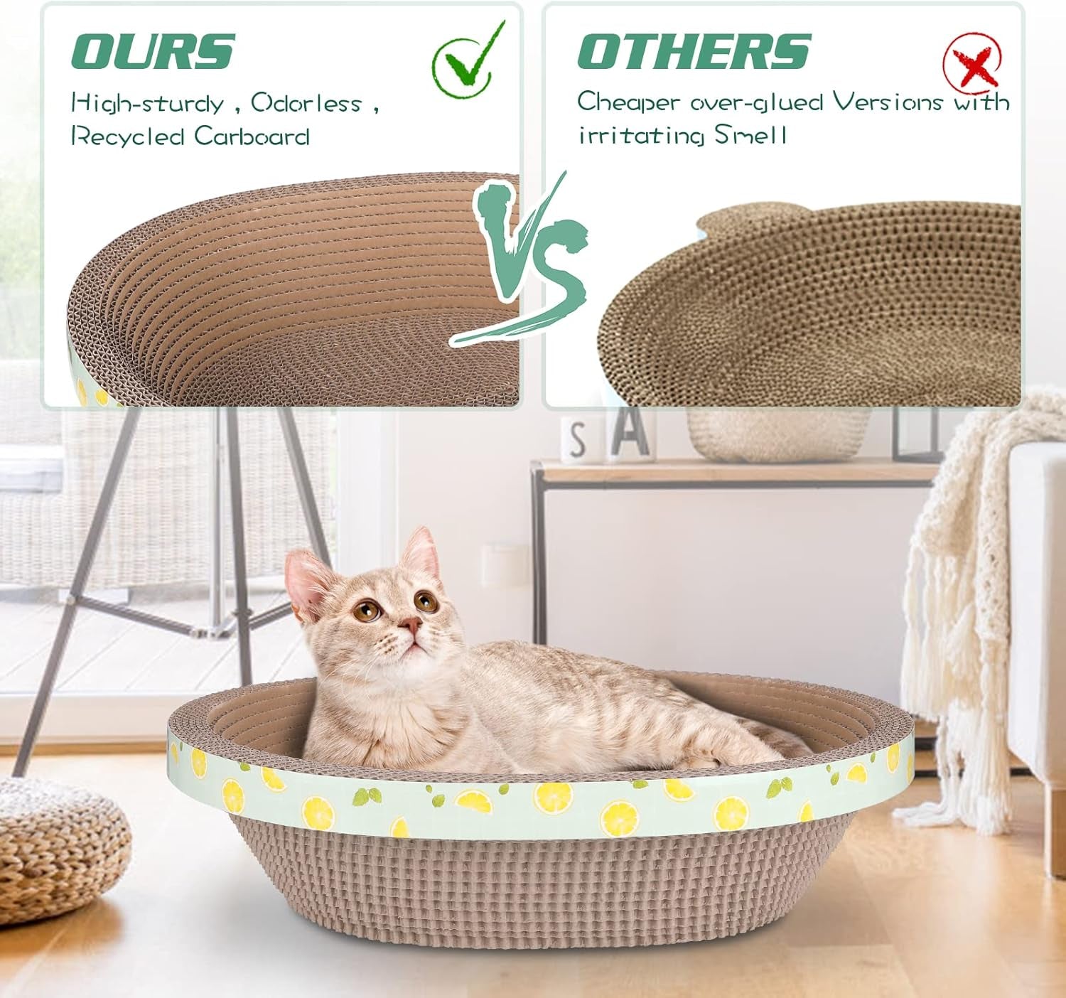 oval-cat-cardboard-scratcher-with-lounger-bed-high-density-kitty-cat-scratching-pad-for-indoor-cats-grinding-claws-ergonomic-curved-furniture-couch-cat-scratch-protector-17-3-13-6-4-5