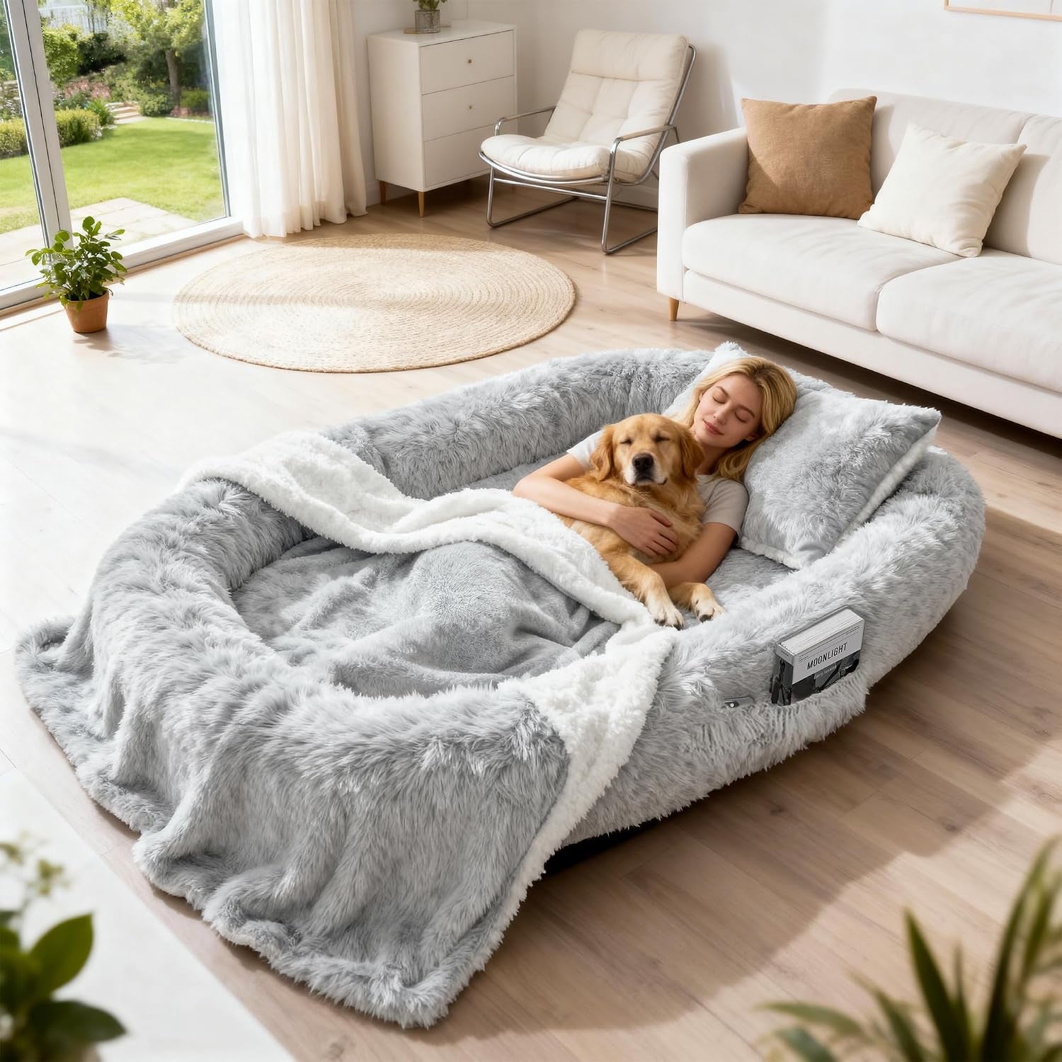 71-human-dog-bed-for-adult-giant-orthopedic-memory-foam-dog-sofa-bed-large-oversize-washable-faux-fur-pet-couch-with-plump-pillow-blanket-strap-dark-grey