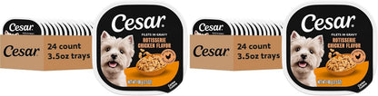 Cesar Filets in Gravy Wet Dog Food, Filet Mignon Flavor, 3.5 Oz, 24 Count | Real Beef, Easy to Digest, No Fillers, No Added Sugar, No Artificial Flavors, Slow-Cooked Tender Texture, Easy Peel Trays13