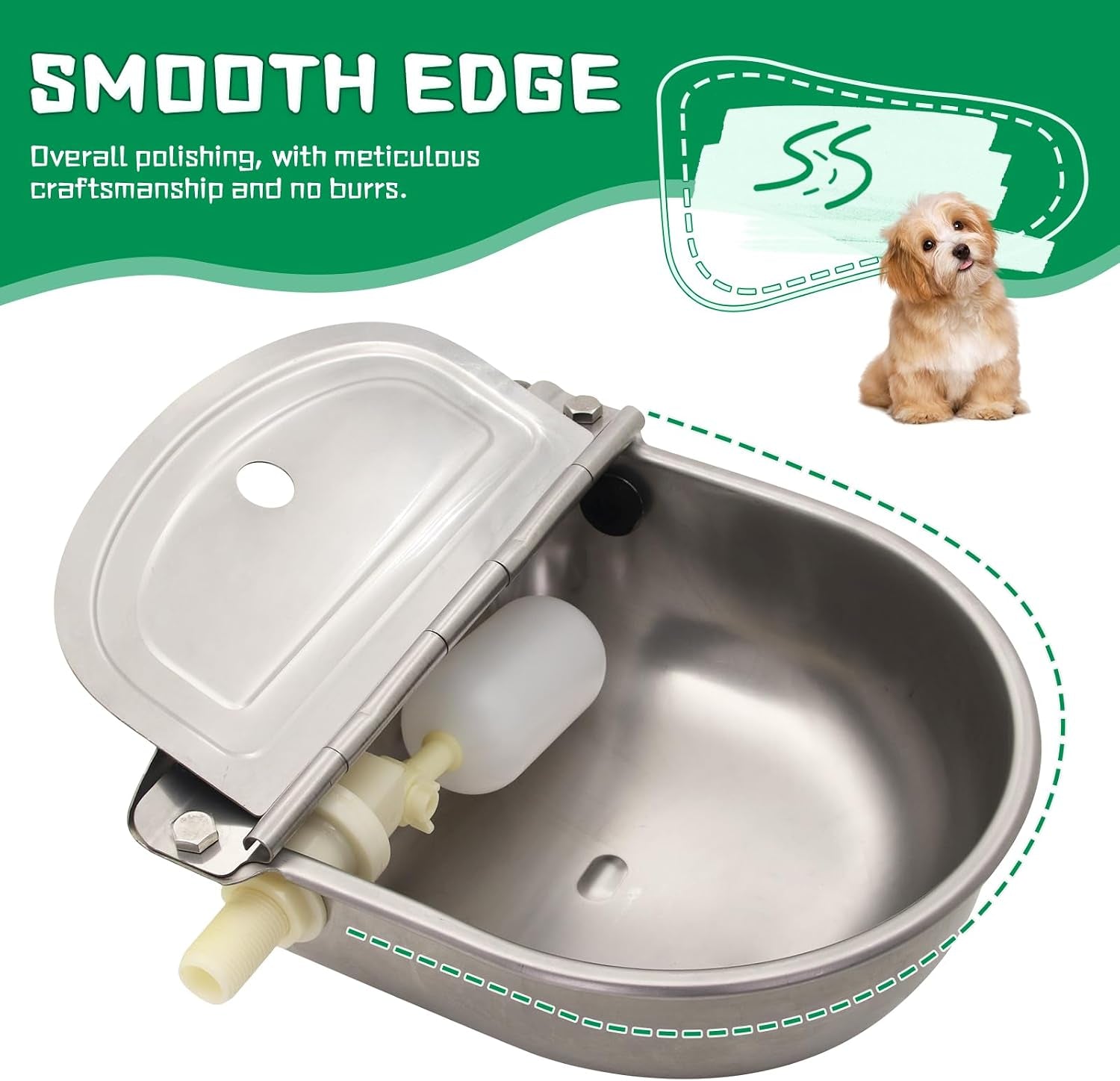 automatic-dog-water-feeder-3l-stainless-steel-bowl-for-chicken-cattle-sheep-with-float-valve-auto-fill-water-wall-mounted-livestock-waterer-rust-proof-keep-water-fresh-easy-to-clean-install-for-goat