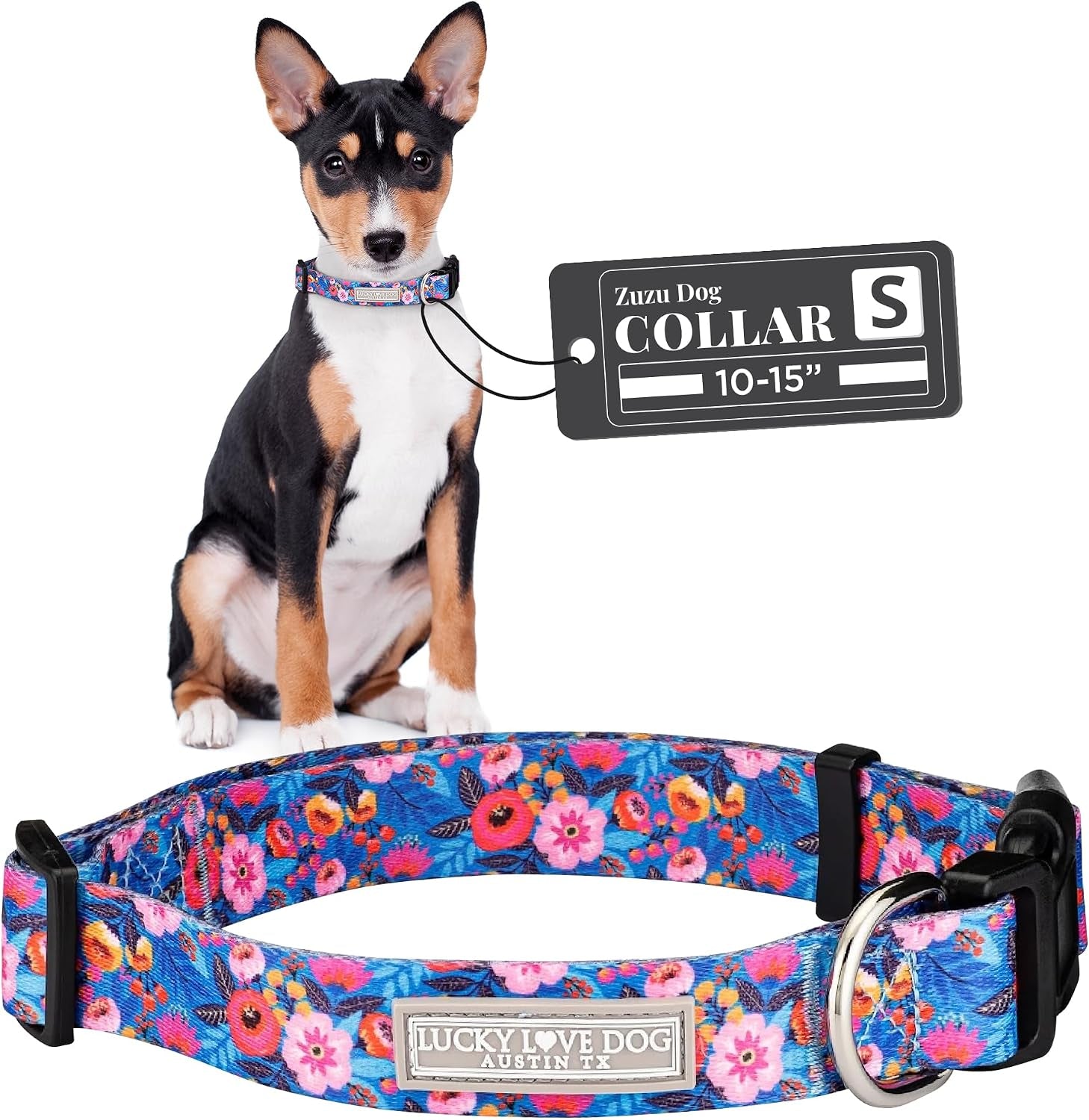 lucky-love-dog-easy-click-buckle-dog-collar-with-leash-set-combo-durable-comfortable-for-male-female-dogs-pet-collar-for-medium-dogs-secure-fit-blackbird-combo-medium