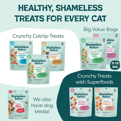 Shameless Pets Crunchy Cat Snacks & Treats – Healthy Cat Treats for Indoor Cats & Kittens with Catnip, Real Chicken & Digestive Support, Catnip N Chill (2.5 Oz)8
