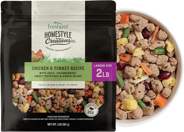 Freshpet, Dog Food Homestyle Creations Chicken Turkey Recipe, 32 Ounce1
