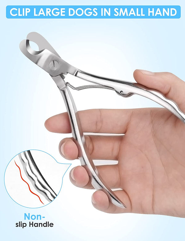 Heavy Duty Dog Nail Clippers for Large Dogs & Thick Nails (Silver) | Upgrade Wide Open Nail Trimmer Cut like Butter, Professional Full Metal Razor Sharp for All Dogs with Thick Toenails3