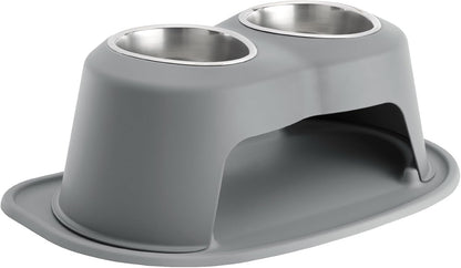 Weathertech Double High Pet Feeding System - Elevated Dog/Cat Bowls - 8 Inch High Dark Grey (DHC3208DGDG)1