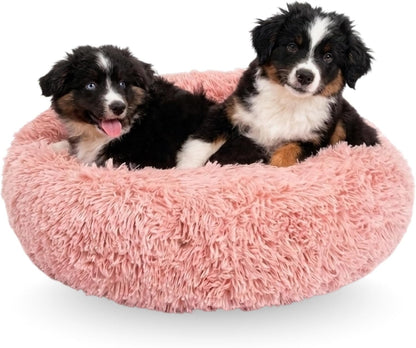 Active Pets Premium Medium Donut Dog Bed, Fits up to 45 Lbs, Machine Washable Cushion, Plush Long Pile Faux Fur Fabric, Portable Beige Pet Bed Furniture for Puppies Adult Canines & Cats13
