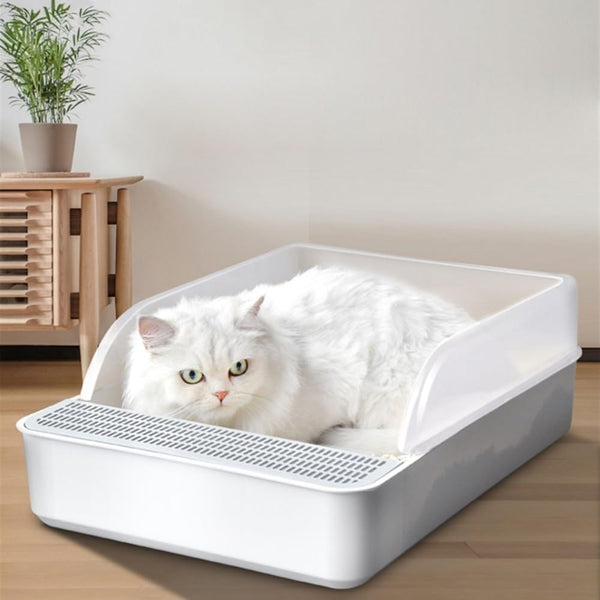 Pet Supplies, Large Open Cat Litter Box with High Sides & Scoop, Tool-Free Assembly5