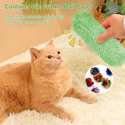 Rishoesu 3 Pcs Interactive Cat Toys Cat Pillows, Soft and Durable Crinkle Sound Catnip Toys, for Indoor Cats Funny Kitten Toys Exercise2