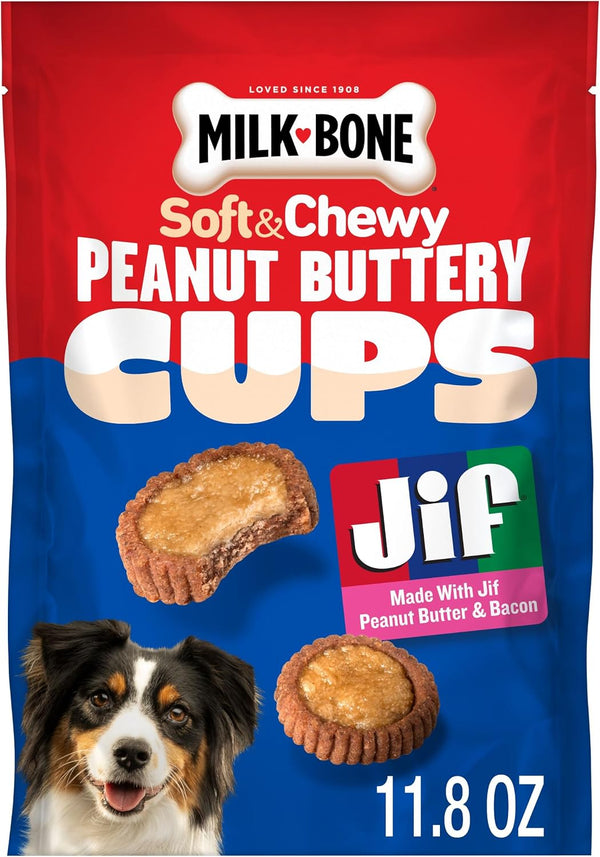 Milk-Bone Soft & Chewy Peanut Buttery Bites, 4.5 Oz. Bag | Soft Dog Treats with Jif Peanut Butter20
