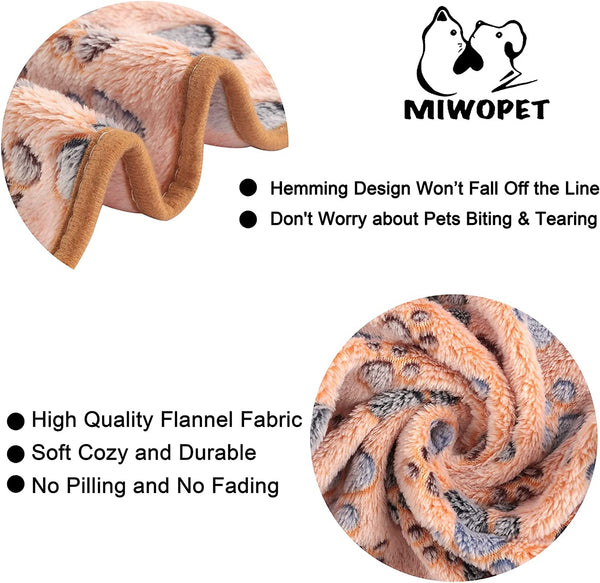 MIWOPET 3 Pack Cat and Dog Blanket Soft & Warm Fleece Flannel Sleep Mat, Great Pet Throw for Puppy, Kitten,Cats,Small Dogs (Small 23" X 15")2